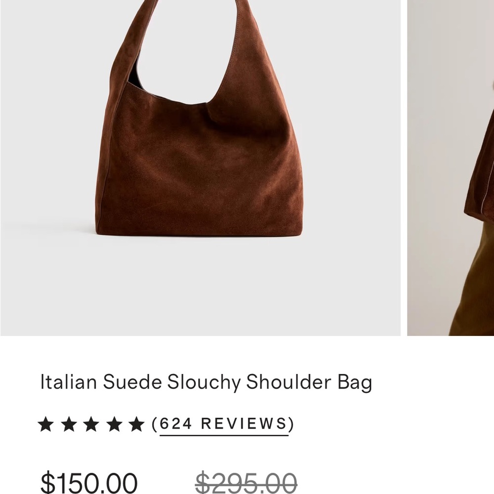 NEW* Quince Elegant Suede Shoulder Bag - chocolate brown